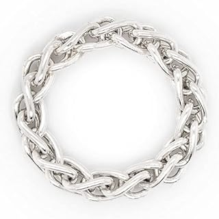 Solid Silver Chain Ring, Flexible Chain Links, 925 Solid Sterling Silver, Thin Wheat Chain, Unisex Jewelry, Gift For Him or Her/code: 0.003