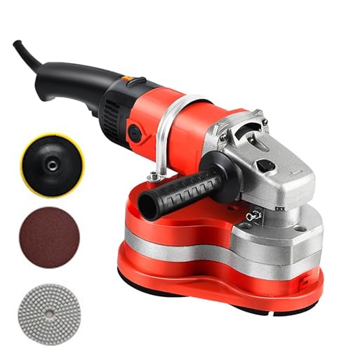 Pulidora de hormigón angular de hormigón, suelos de 3000 W, para pared con 6 velocidades ajustables, con 3 discos de lijado diferentes, para lijar pulir.
