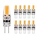 Produktbild LED G4 Lampen, 6W G4 LED Dimmbare Birnen, Warmweiß 3000K Ersatz für 30-50W Halogenlampen, 360° Lichtwinkel, kein Flackern, 12V-24V AC/DC 10erPack (Warmes Licht)
