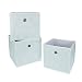 SbS Collapsible Foldable Fabric Storage Boxes, Cubes, Bins, Baskets. Mint Green Leaf pattern (3 Pack). Each Storage Bin Measures 11.8 inches on all sides