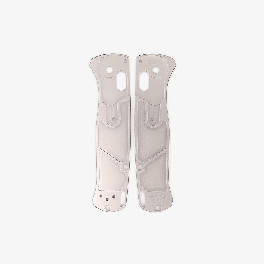 Flytanium Crossfade Titanium Knife Handle Scales Compatible with Benchmade Bugout 535 EDC Knife (Titanium Stonewash)