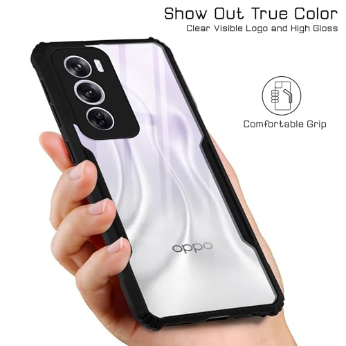 Image of Jkobi Back Cover Case for Oppo Reno12 Pro 5G | Oppo Reno 12 Pro 5G (Shockproof with Polycarbonate Clear Panel | Professional Black)