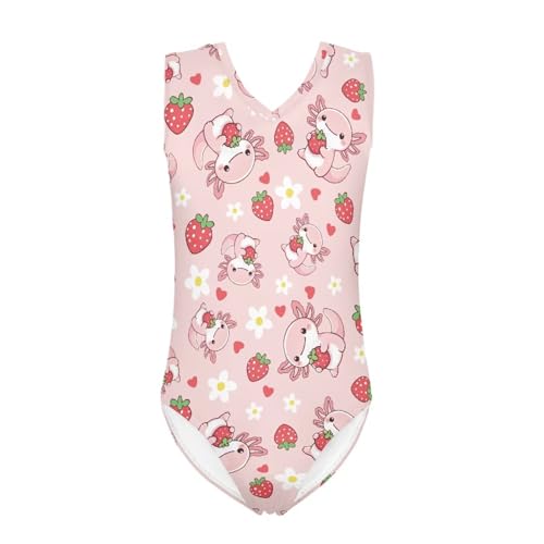 Image of Girls Cartoon Pattern One-Piece Swimsuits Sport Racer Swimwear Beach Bathing Suit, Size 5-14