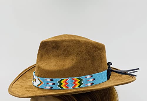 Image of Cowboy Western Beaded Hat Band Rodeo Style Handmade