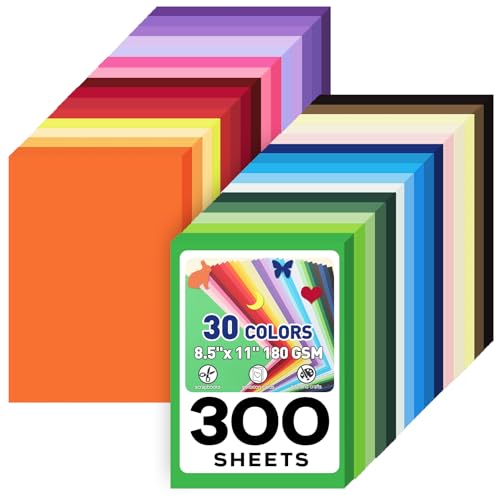 MAXECHO 8.5x11 Colored Cardstock 300 Sheets 30 Colors