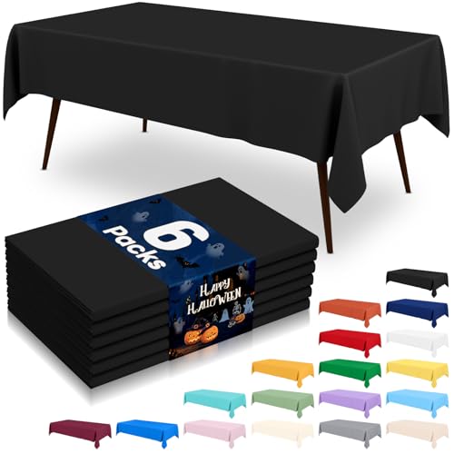 Misaya Black Disposable Plastic Tablecloth