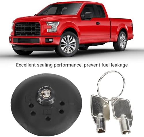 Pissente Locking Gas Cap, Replacement Fuel Tank Cap BU5Z-9C268-B with 2 Keys, ABS Plastic Cover for Vehicles (2015-2023)