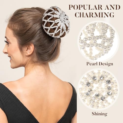 Filet à cheveux au crochet pour chignon de danse blanche et coiffure épaisse