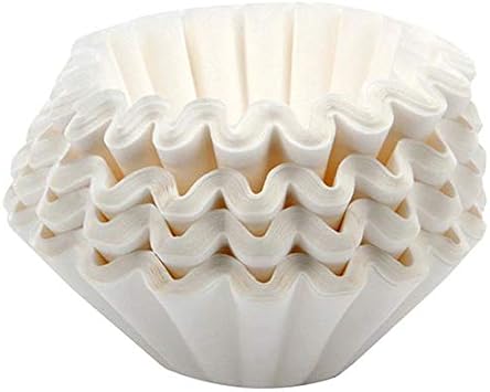 Bunn 6001 500 Count Brew 12-Cup Commercial Coffee Filter, White, Fluted Paper Basket Coffee Ware, Case of 500 Sheets by AMZ Empire