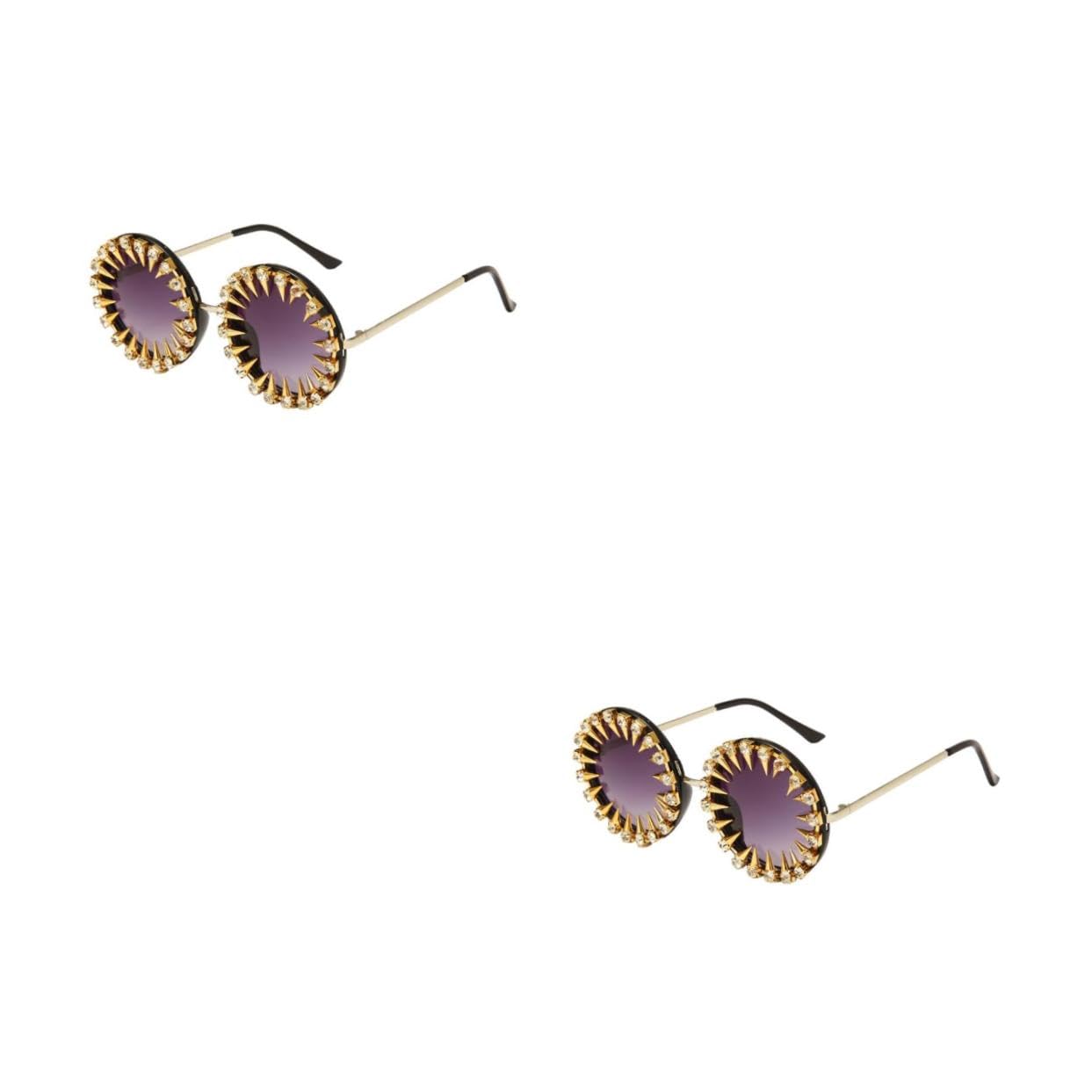 BESPORTBLE Occhiali da sole occhiali di moda anni '70 a forma di retrò annata sunglasses occhiali con rivetti borchiati occhiali rivettati occhiali alla moda occhiali per donna PC Black