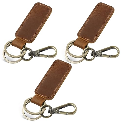 Image of Jack&Chris Genuine Leather Car Keychain, Universal Key Fob Keychain, Leather Key Chain Holder for Men and Women, JC306