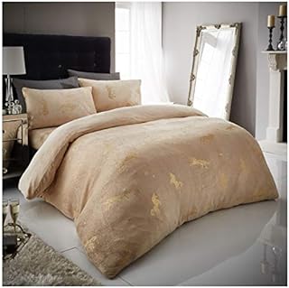 GC GAVENO CAVAILIA Teddy Fleece Unicorn Duvet Cover Single, Luxury Comfy Warm Thermal Quilt Natural Fluffy Bedding Set