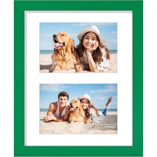 Vittanly 8x10 Collage Picture Frame for Wall Mounting or Tabletop, Green