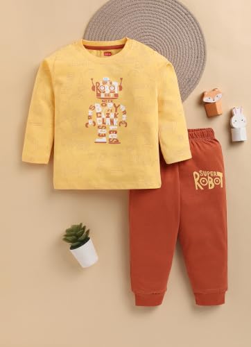 Image of LuvLap Baby Boys 100% Cotton Full Sleeve Boys T-Shirt & Pyjama Sets Pack of 3