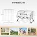 ROVSUN 3 Burner Portable Gas BBQ, 22500BTU Outdoor Barbecue Grill with 24" Cooking Grate, Thermometer & Foldable Legs, Stainless Steel Table Top Gas BBQ for Camping Home Patio Party, Silver