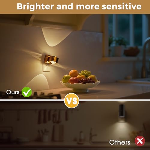 L LOHAS LED Night Light Projector, Night Lights Plug into Wall, Dusk to Dawn Sensor, Rotating Nightlight for Kids, Soft White Swivel Ambient Lighting for Bathroom, Gaming Room, Gifts,1 Pack - Thumbnail 5