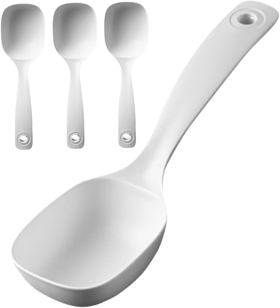 4pcs Long Handle Porridge Soup Ladles Sturdy Kitchen Serving Spoons for Restaurant and Household Use