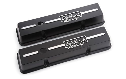 Edelbrock 41633 Valve Cover Kit (Race Series SBC Short Black), Multi, One Size