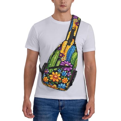 Mochila tipo bandolera unisex con diseño cactus caricatura miniatura 7