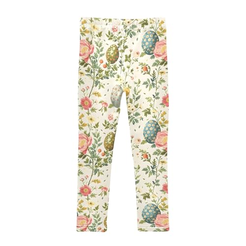 Egg with Garden Flower Girls Leggings Athletic Pants Tights Stretch Bottom2