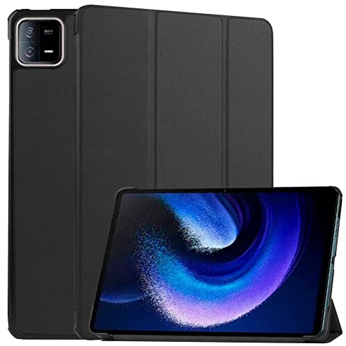 INSOLKIDON Kompatibel mit Xiaomi pad 6 PRO 11 INCH 2023 Tablet Hülle mit Standfunktion Slim PU Leder Schutzhülle [Auto Schlaf/Aufwachen] Schutzhülle mit Ständer Funktion (Schwarz)