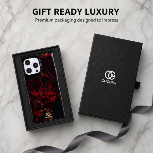 Image of COCOMII Rectangle for iPhone 16 Pro Max Case, Crimson Leopard