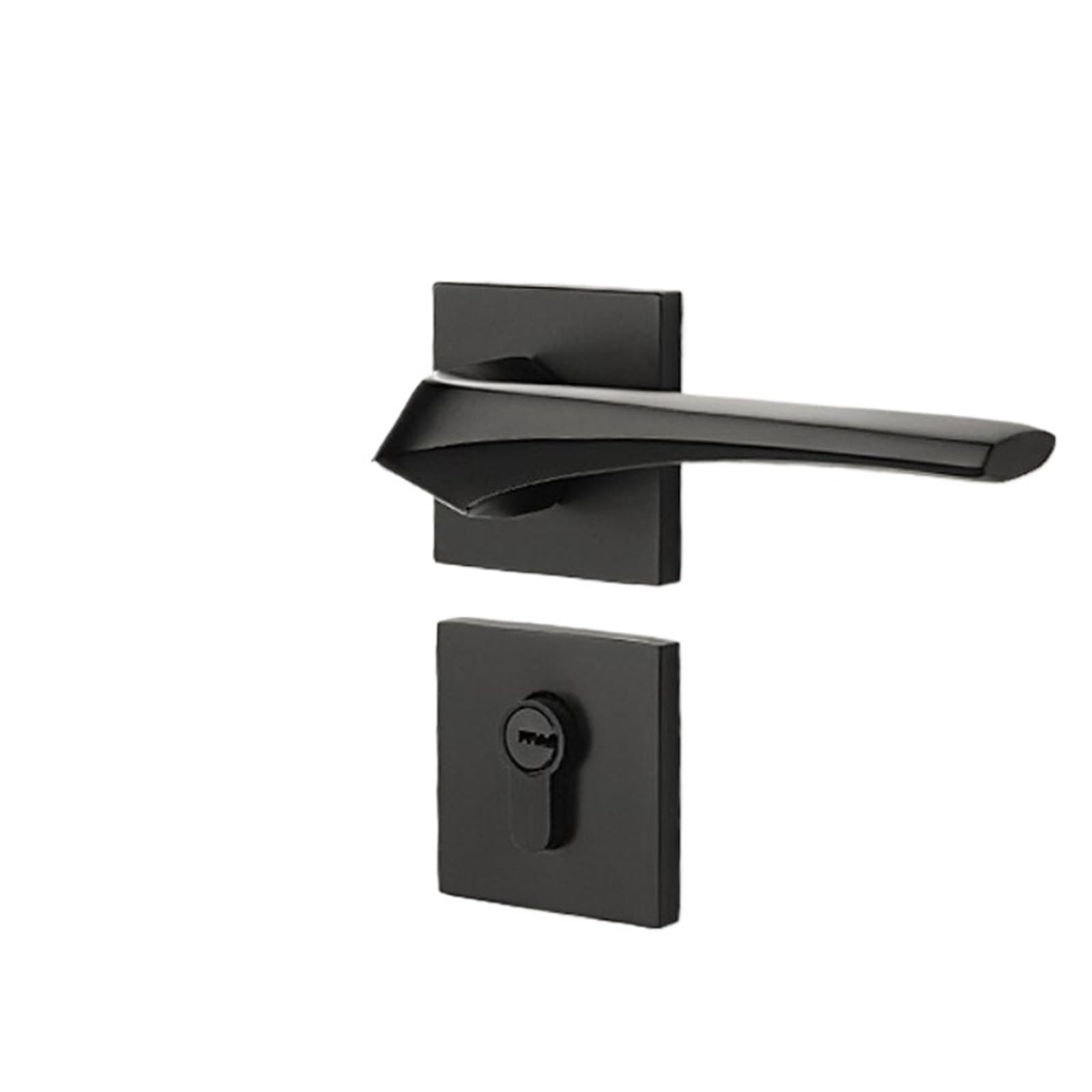 Serrure de porte noire en aluminium pour chambre à coucher moderne
