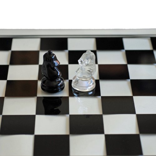 Black And Clear Glass Chess Set #TOP2