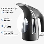 HiLIFE Steamer for Clothes, Portable Handheld Design, 240ml Big Capacity, 700W, Strong Penetrating Steam, Removes Wrinkle, for Home, Office(ONLY FOR 120V)-Black - Image 2