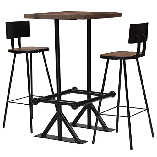Juego de bar de 3 piezas ahorra espacio para salones pequeños con mesa alta y taburetes
