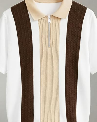 Image of AUSK Men's Premium Polo Tshirt | Cotton Rich Fabric | Zip Collar Tshirts | Half Sleeves | Engineered Knit Design | Regular Fit