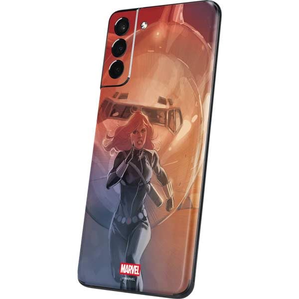 Skinit Decal Phone Skin Compatible with Galaxy S21 Plus 5G - Officially Licensed Marvel Black Widow Running Design