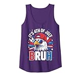 Bruh 4th of July Boys Kids Fourth of July Bald Eagle Tank Top