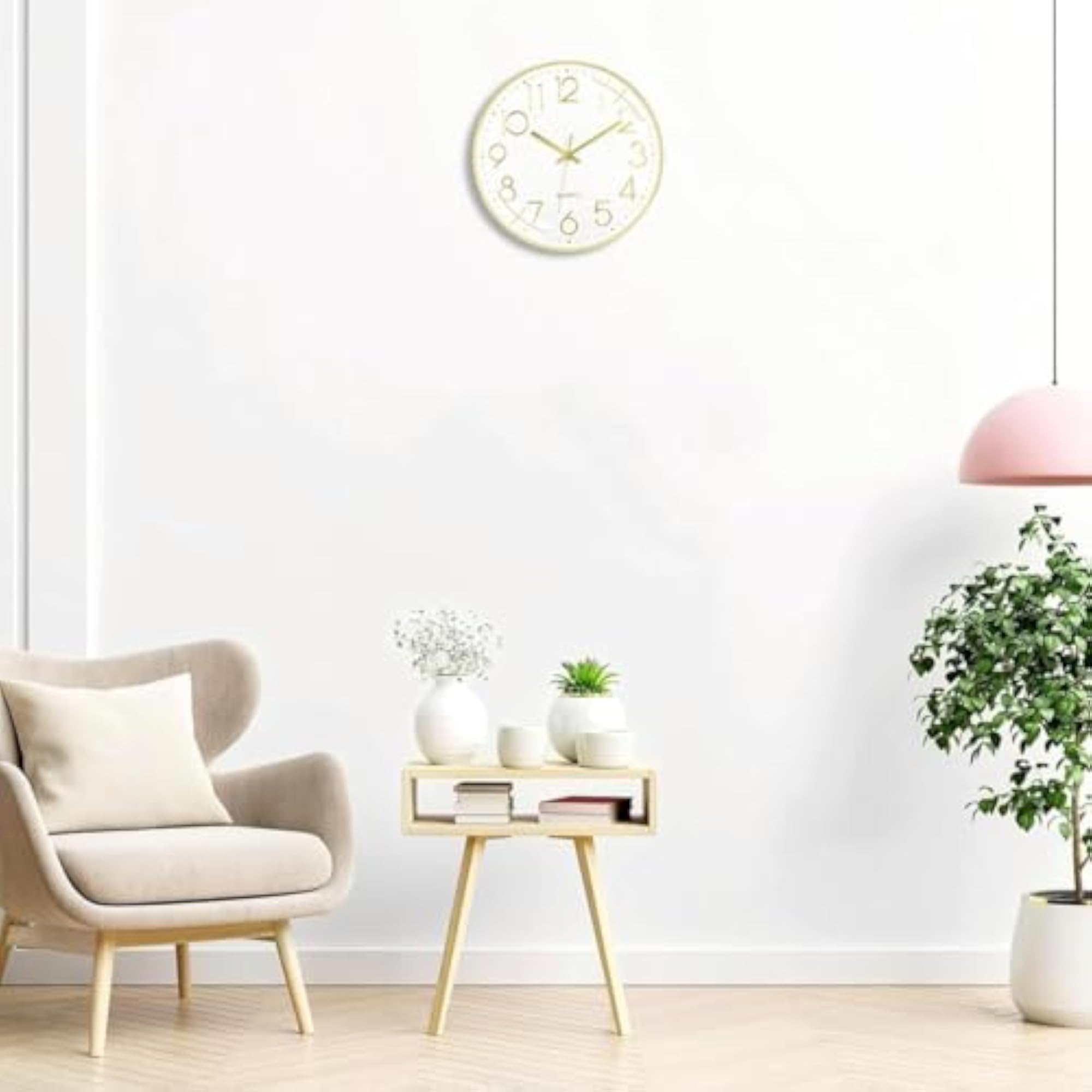 Plastic Digital Wall Clock, 12" Silent Quartz Clock