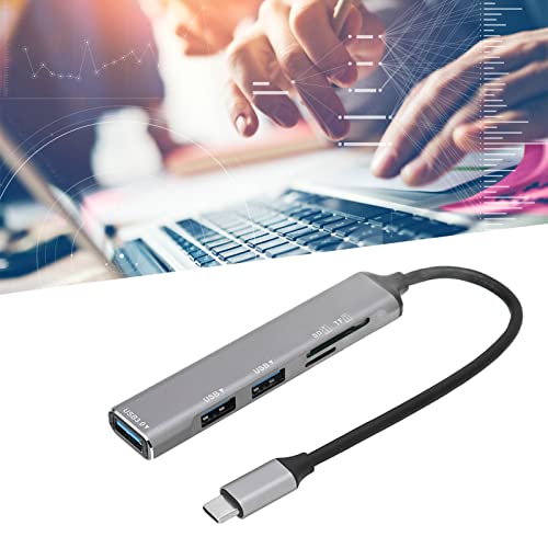 Image of TrueCartType C Hub, USB C Hub 5 in 1 High Speed Read Plug and Play Metal Electronics for for U Drive for Keyboard for Linux