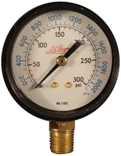 Milton Air Tool Inflator Gauge - High Pressure Bottom Mount 1/4