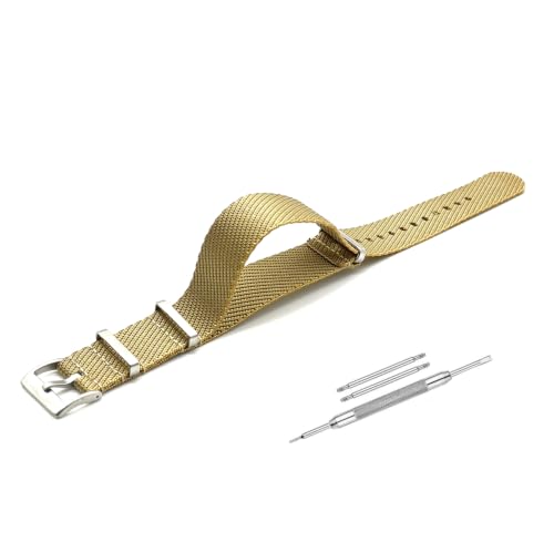 Image of Lineon 20mm & 22mm Stainless Steel 304 Buckle & loop Nylon Vintage Style NATO Watch Strap ONE WAY NATO Nylon STRAP Imported Quality With Pins and Pin Remover Tool (Include)