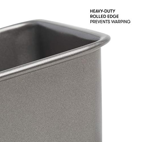 Cooking Light Heavy Duty Nonstick Bakeware Carbon Steel Bread Pan Or Loaf Pan With Quick Release Coating, Manufactured Without Pfoa, Dishwasher Safe, Oven Safe, 9.25-Inch X 5.25-Inch, Gray #TOP2