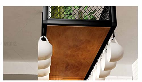 Casier à vin suspendu industriel DASHADAO avec support verre noir 80cm - 7