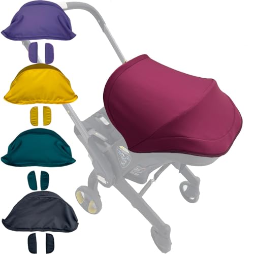 Image of Feliliber Stroller Replacement Accessories Canopy, Colorful Sun Shade Compatible with Doona Car Seat & Strollers (Wine Red)