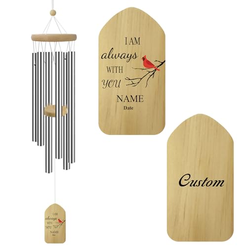 Image of Personalized WindChimes Outdoor Deep Tone,Large Customized Memorial Wind Chimes for Loss of Loved One Engrave Tree of Life,Sympathy Wind Chimes Outside, Gifts for Mother,Garden Home Yard Hanging Decor