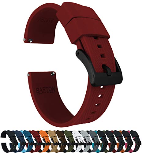 Image of BARTON Elite Silicone Watch Bands - Quick Release - Choose Strap Color & Buckle Color (Stainless Steel, Black PVD or Gunmetal Grey) - 18mm, 20mm, 22mm & 24mm Watch Straps