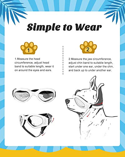 Lewondr Small Dog Sunglasses UV Protection Goggles Eye Wear Protection with Adjustable Strap Foldable Pet Sunglasses for… - Image 5