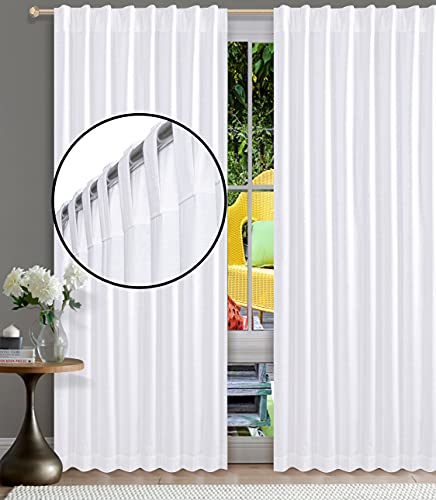 White Cotton Curtains Set Of 2, White Cotton Curtains 50X63 Inch -Slub Textured,Cotton Curtains,Tab Top Curtains,White Cotton Curtains,White Panel Curtains,Cotton Duck Curtains,Tab Top Curtains #TOP7