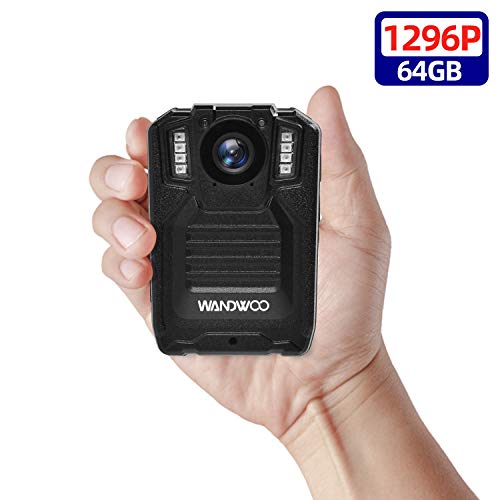 1296P Body Worn Camera for Police, Wandwoo Police Body Camera with 64GB Memory