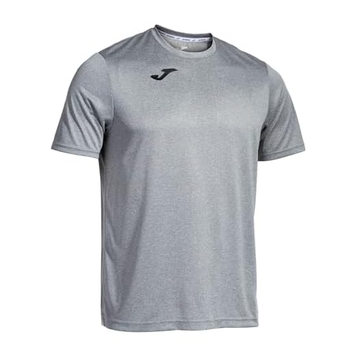 Joma Camiseta Deportiva Manga Corta Hombre, Ligera y Transpirable para Todo Tipo de Deporte, Combi , L, Gris Melange