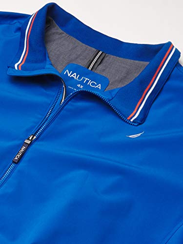Nautica Men's Zip Up Windbreaker Bomber Jacket, Water And Wind Resistant, Spinner Blue, 4X #TOP4