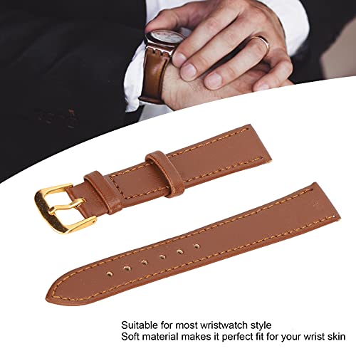 Tomedny Bracelet de montre en cuir, bracelet de montre de remplacement bracelet de montre intelligente souple avec boucle de fermoir unisexe universel pour femmes hommes (16mm marron) – vue 5