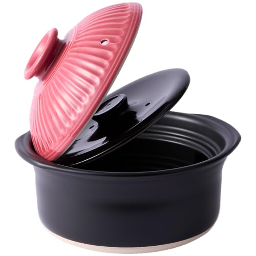 Ginpo Pottery Chrysanthemum Flower Rice Cooking Pot (2, 3, 5, Size, Double Lid), Rice Pot, Rice Pot, Banko Ware, Stylish, Retro, Official Online Limited Color (2-3 Pieces)