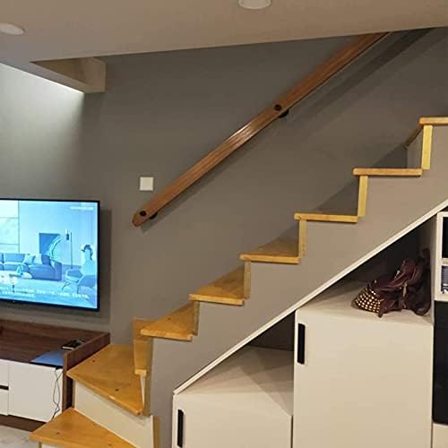 Professional Non-Slip Solid Wood Stair Railing Kit - Complete Indoor Support for Elderly & Home Safety, 1ft-20ft Adjustable Corridor Rods, Wall-Mounted Design